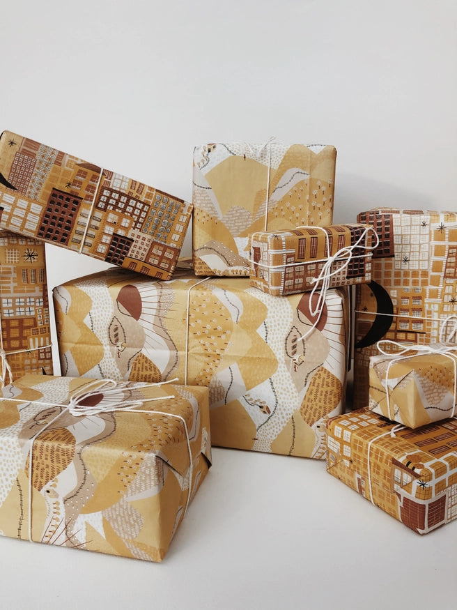 Reversible Birthday Gift Wrapping - Zero-waste, Plastic-free, Soy-based Ink, Artisan-crafted