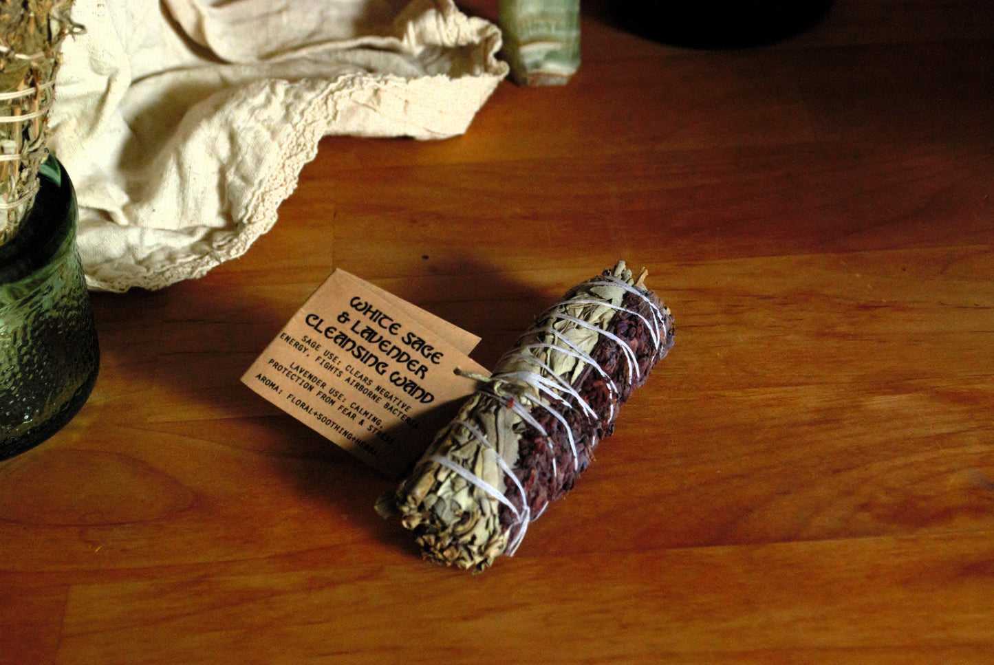 Sage & Lavender Smudge Wand - Non-toxic, Aromatherapy, Organic, Cleansing, Fights Airborne Bacteria