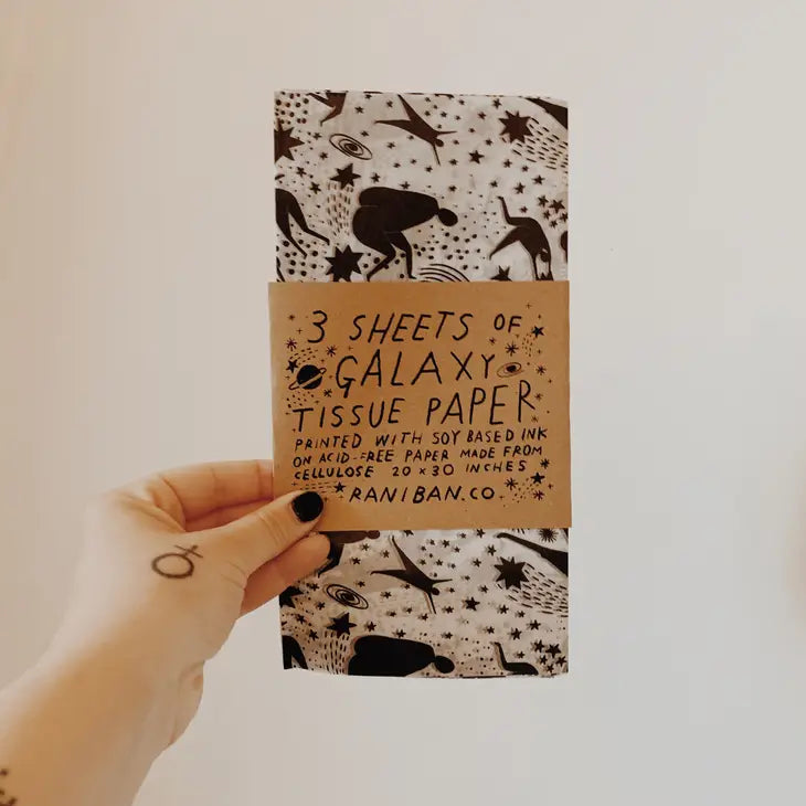 Zero-waste Galaxy Tissue Paper - Cellulose, Acid-free, Plastic-free, Soy-based Ink, Artisan-crafted