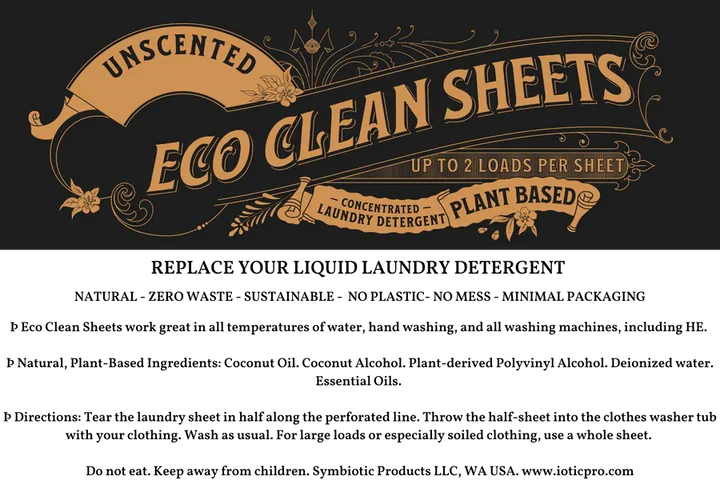 Laundry Detergent Strips - Plastic-free, 100% Plant-based, Hypoallergenic, Vegan, Non-toxic, Travel-friendly