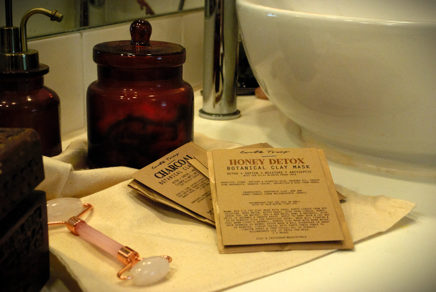 Mini Botanical Clay Facial Masks - Organic, Plant-based, Powder, Detoxify, Heal