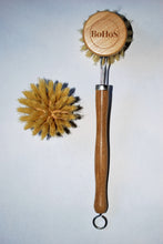 Load image into Gallery viewer, Long-handled Bamboo Pot Scrubber - Compostable, Plastic-free
