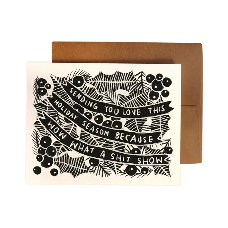 Zero-waste Holiday Greeting Cards - Blank Inside, Plastic-free, Soy-based Ink, Artisan-crafted