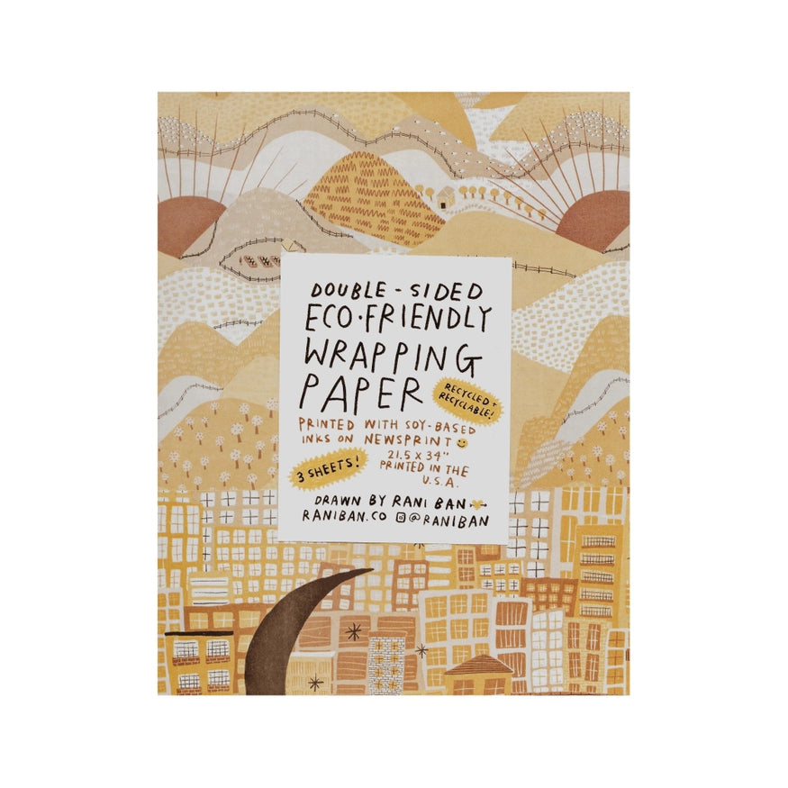 Reversible Gift Wrapping - Zero-waste, Plastic-free, Soy-based Ink, Artisan-crafted