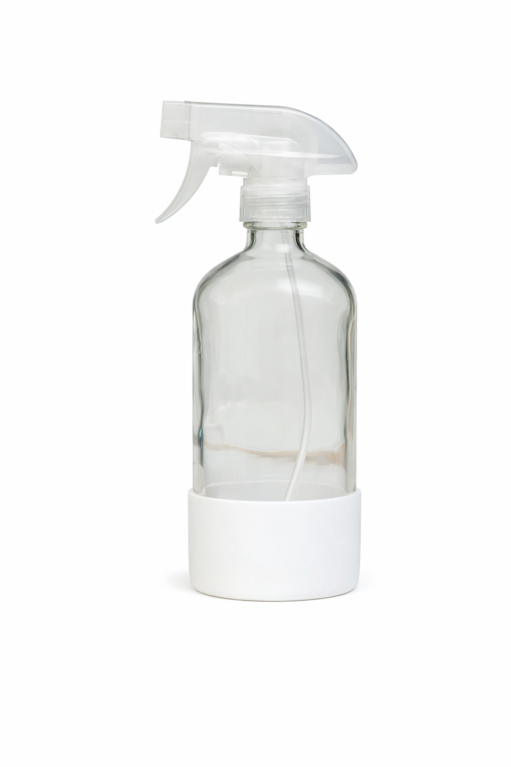 16oz Glass Spray Bottle w/Silicone Protective Sleeve - Refillable, Reusable, Non-slip, BPA-free, Lead-free