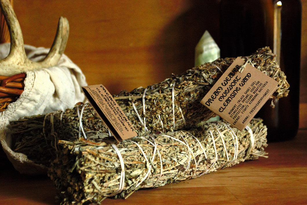 Mugwort Smudge Wand - Non-toxic Aromatherapy, Organic, Cleansing, Fights Airborne Bacteria
