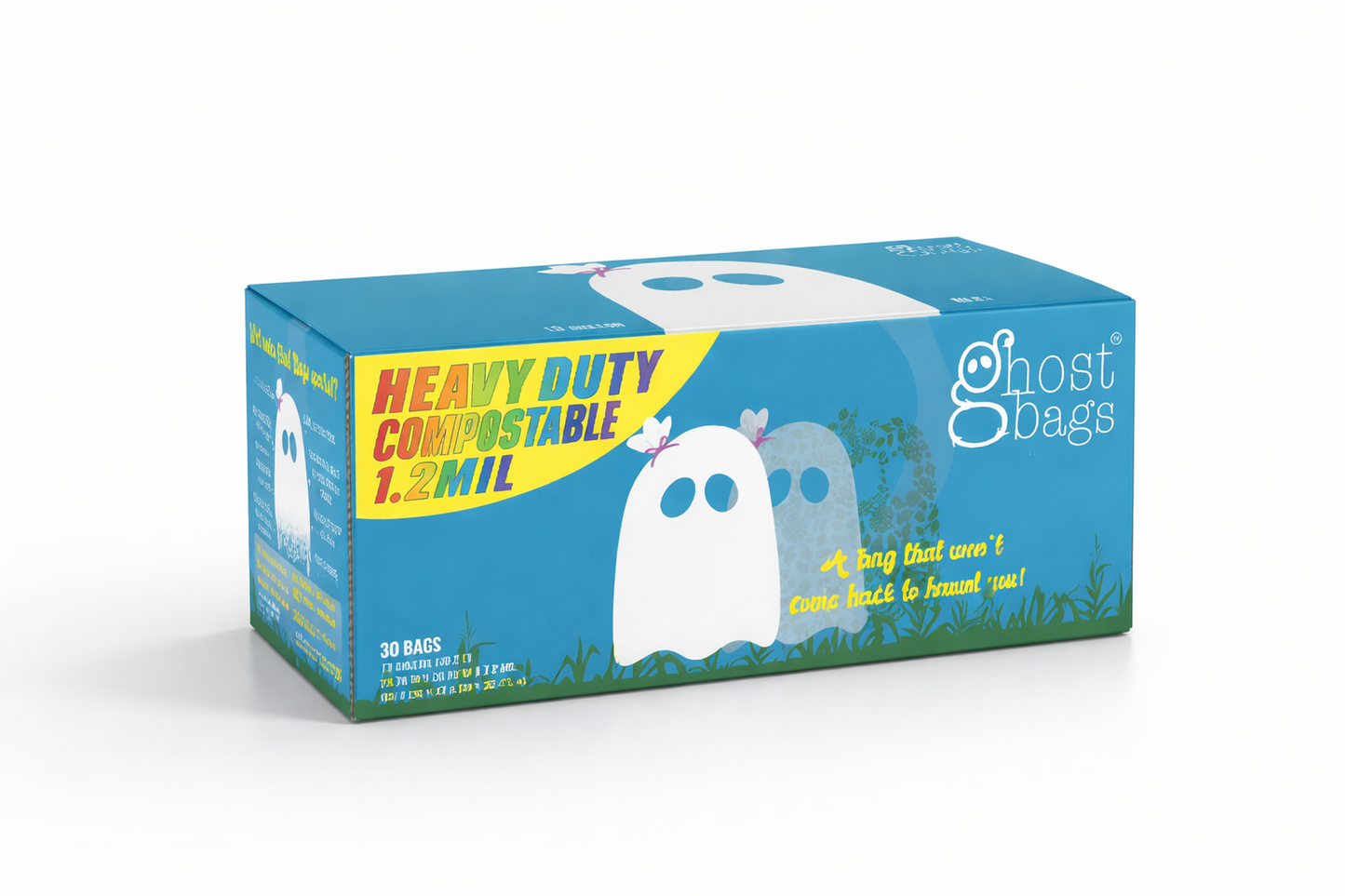 Ghost Bags - 100% Home Compostable & Biodegradable Garbage Bags, Plastic-free alternative, Microplastic-free