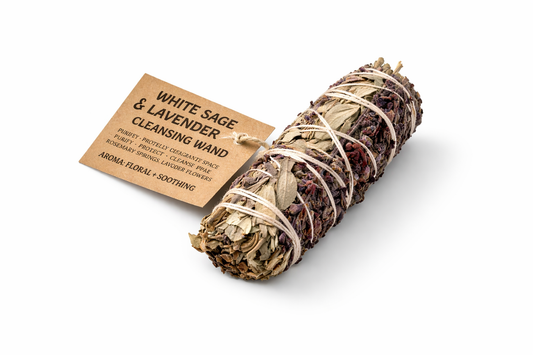 Sage & Lavender Smudge Wand - Non-toxic, Aromatherapy, Organic, Cleansing, Fights Airborne Bacteria