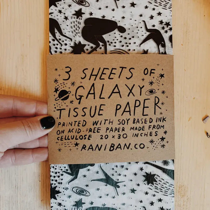 Zero-waste Galaxy Tissue Paper - Cellulose, Acid-free, Plastic-free, Soy-based Ink, Artisan-crafted