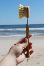 Load image into Gallery viewer, Long-handled Bamboo Pot Scrubber - Compostable, Plastic-free
