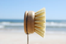 Load image into Gallery viewer, Long-handled Bamboo Pot Scrubber - Compostable, Plastic-free

