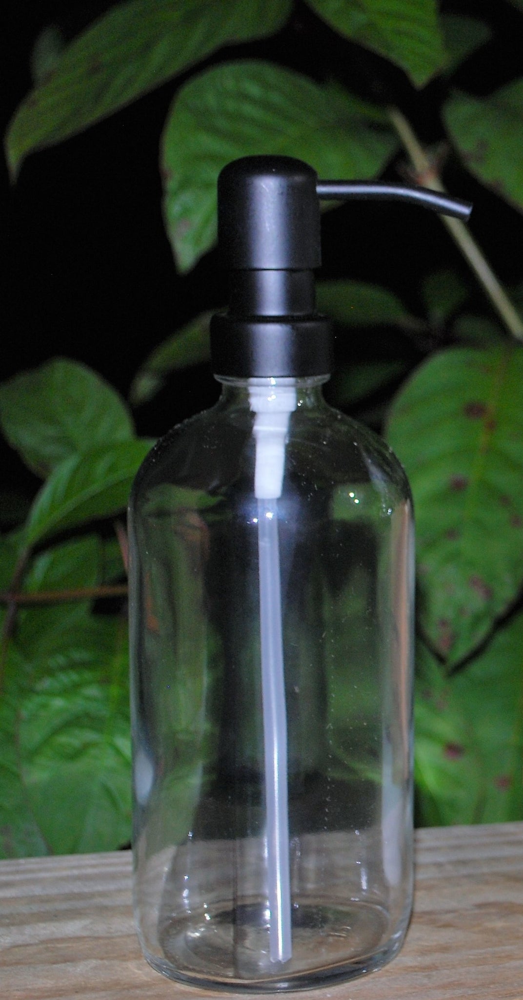 16oz Glass Bottle w/Stainless Steel Pump - Refillable, Reusable